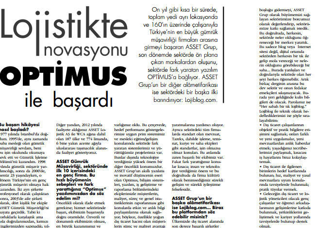 Asset Grup CEO’su Uğur Tekin  İstanbul Tekstil ve Konfeksiyon İhracatçıları Birliği Resmi yayını Hedef Dergi’sine Konuştu!